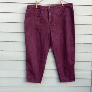 ASOS Denim Pants Burgundy w Blue Pinstripes US size 20